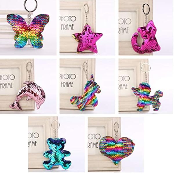 Mochila escolar con purpurina pura con luces regalo 7 bolígrafos borrables bolígrafo luminoso LED y llavero lentejuelas